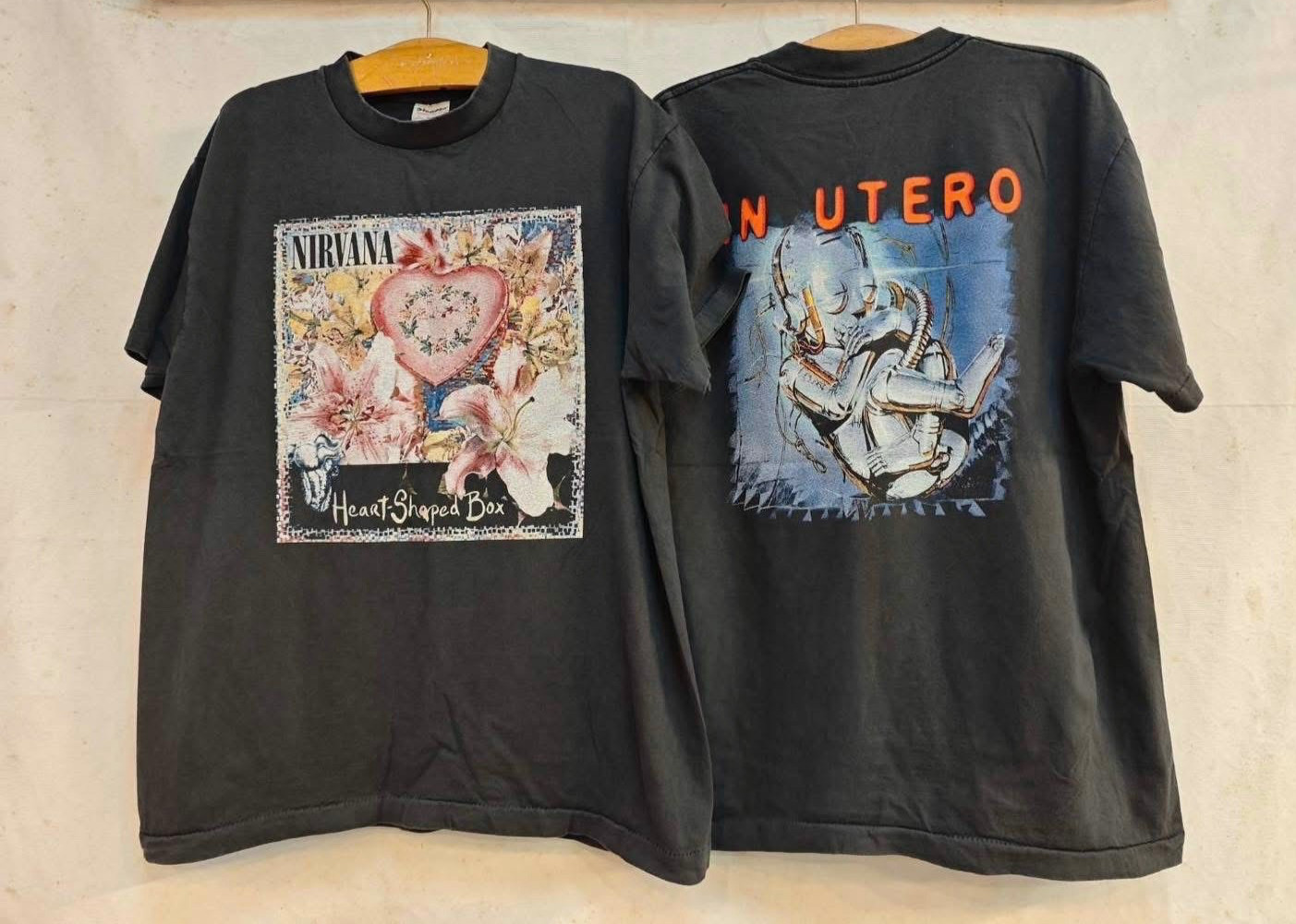 NIRVANA IN UTERO HEART SHAPED BOX 90s Band Grunge Tour Sz.L T-Shirt REPRINT gallery