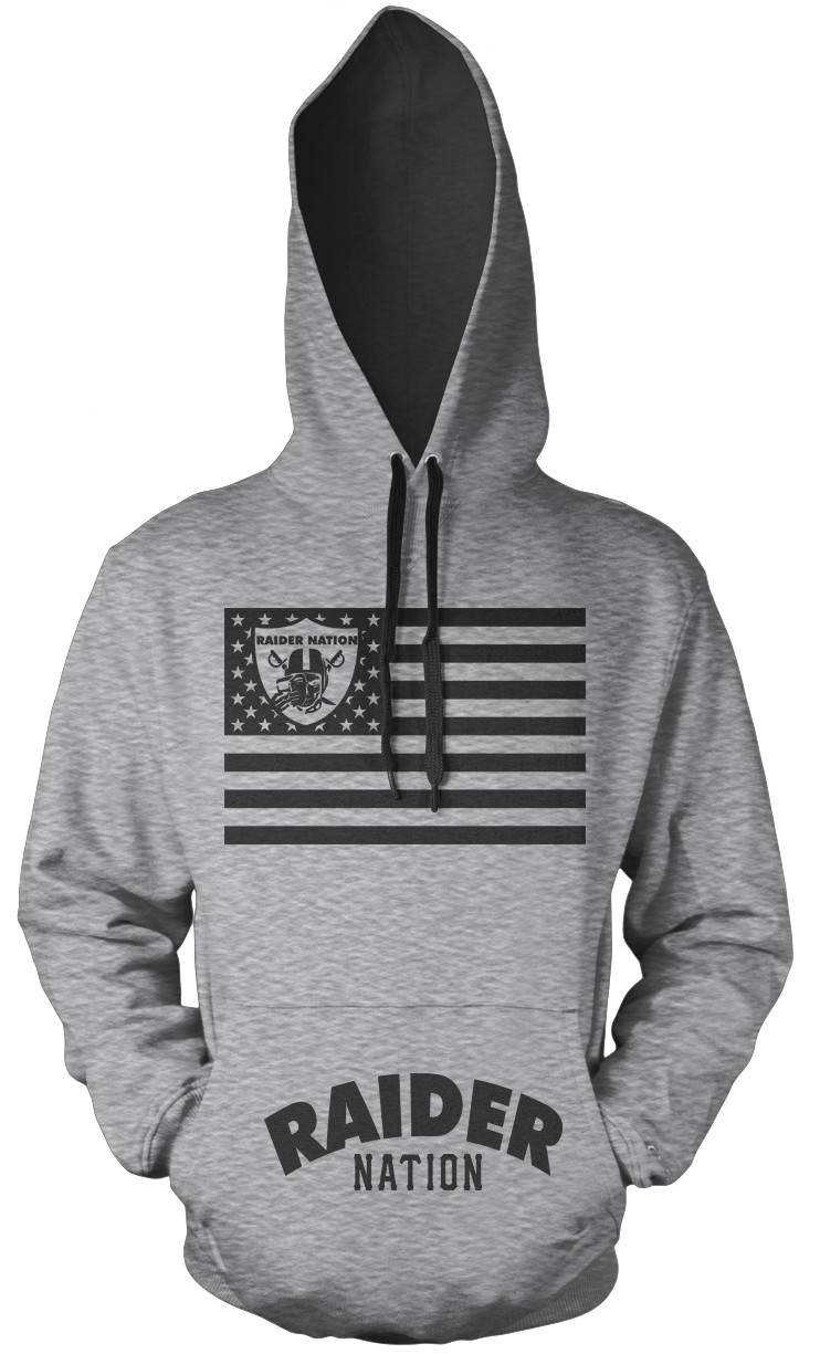 Raiders Straight Raider Nation Silver & Black Hoodie (New) Oakland Edition gallery
