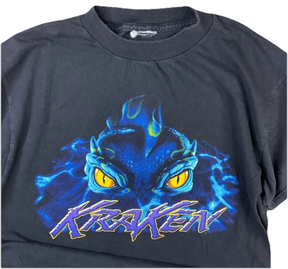 Vintage Seaworld Kraken T-Shirt Sz M Rollercoaster Parks Graphic Tee Y2K Dragon