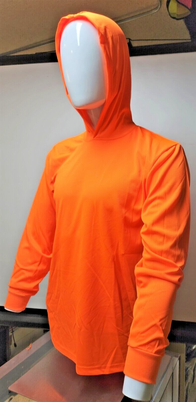 Hi Vis Long Sleeve Safety Shirt With Hoodie, Quick Dry Polyester Birdeye mesh gallery
