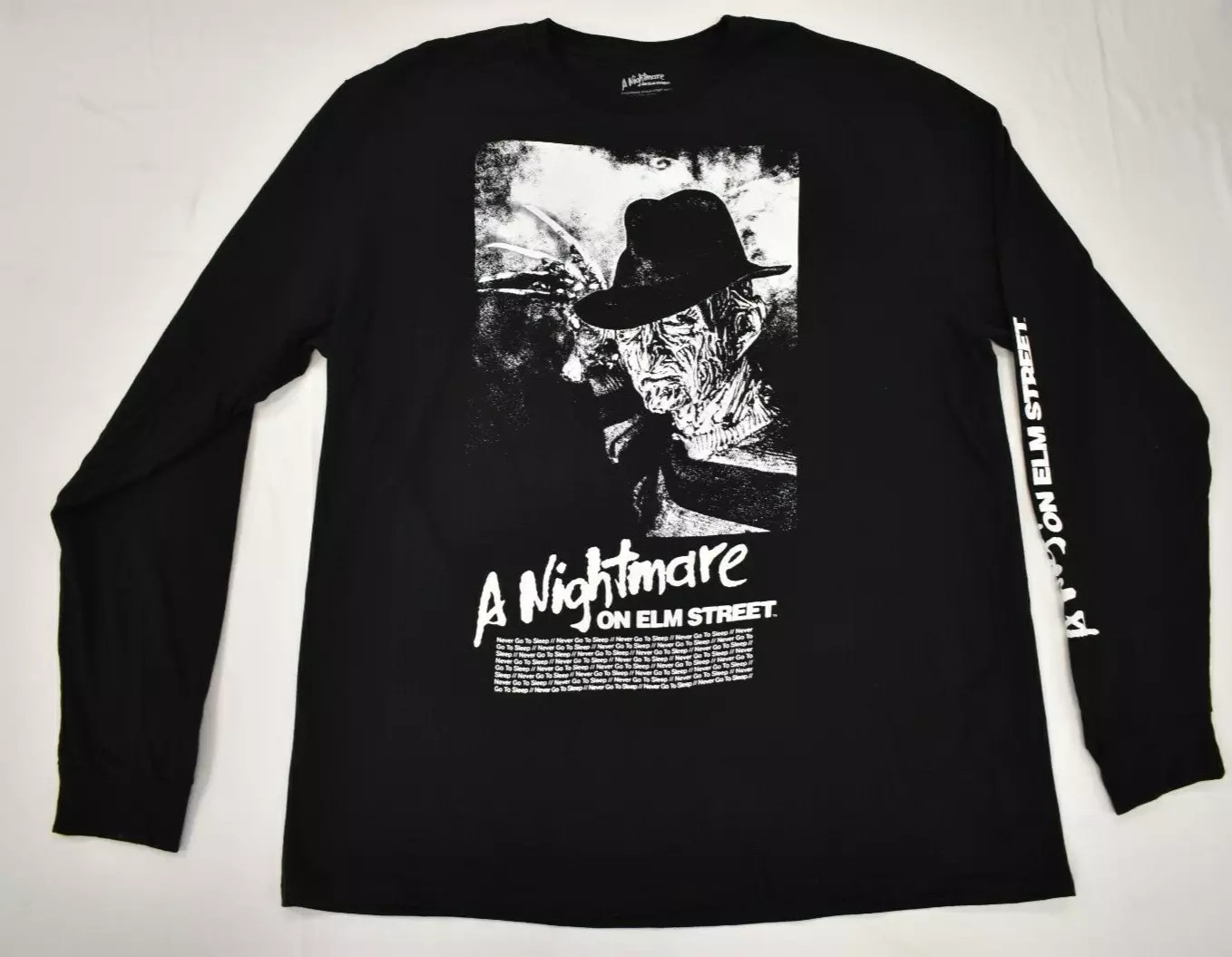A Nightmare On Elm Street Movie Black & White Freddy Long-Sleeve Tee Shirt New gallery