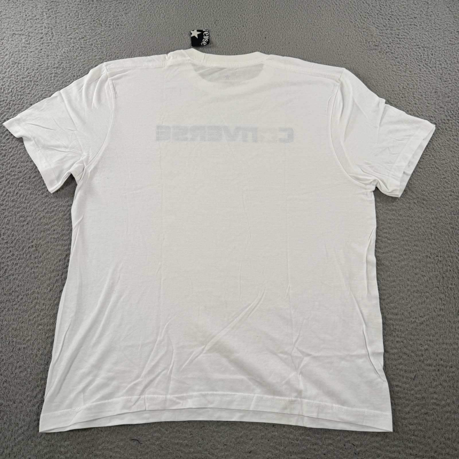 Converse Shirt Men's XL White Casual Crew Neck Spell-Out Logo Graphic Tee gallery