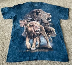 The Mountain Lion Pack Collage Tye Dye Navy Shirt Men Large
