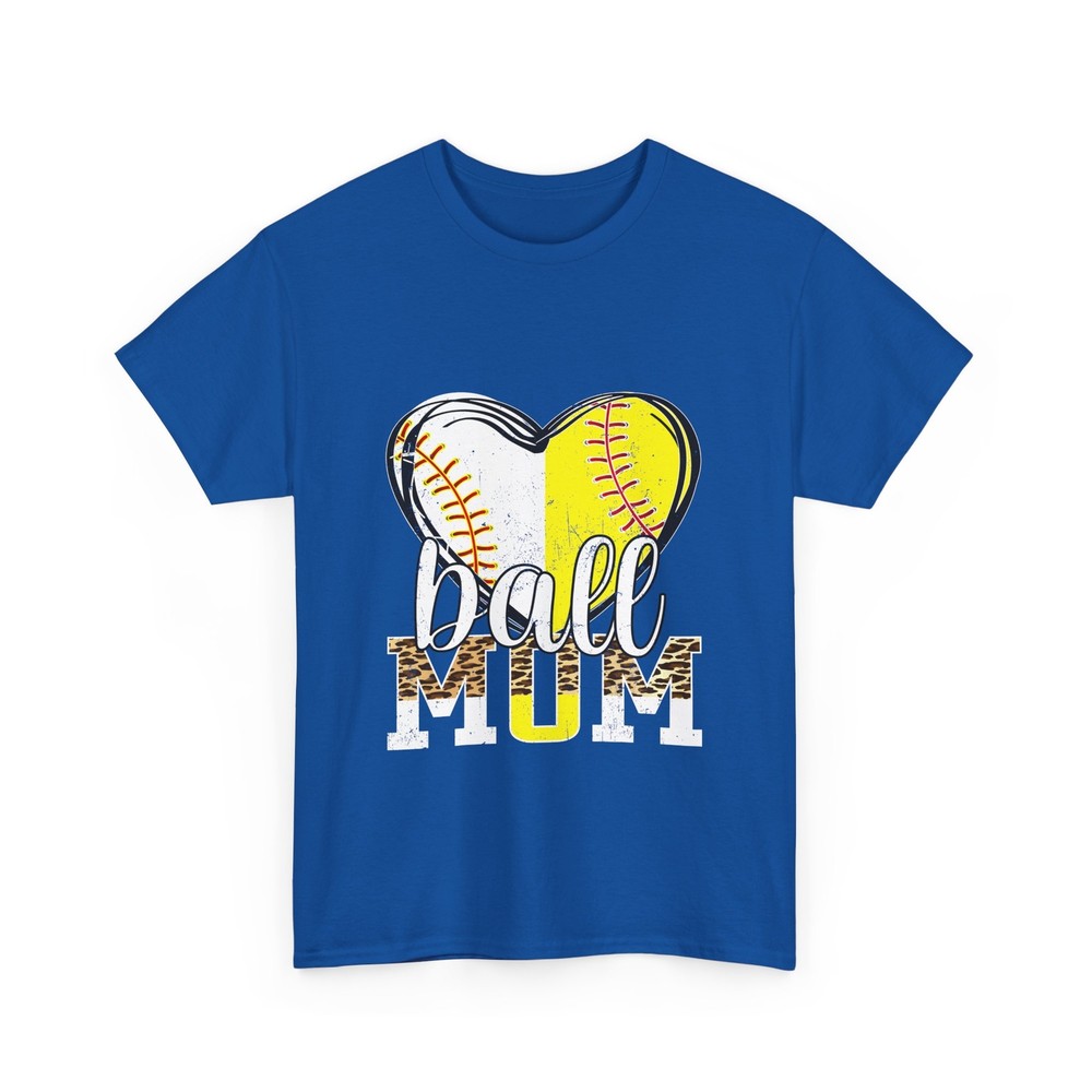 Baseball Softball Mom Shirt, Leopard Heart Baseball Softball Lovers Women Shirt