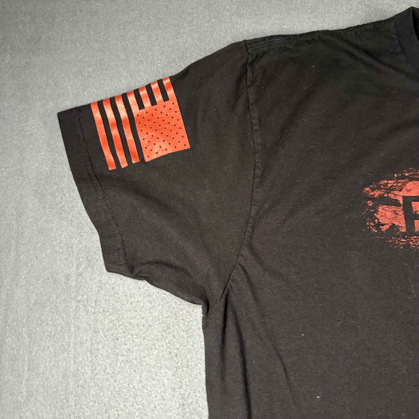 Grunt Style Mens XXL R.E.D. T Shirt Black Red Palm Tree Flag Graphic Tee gallery