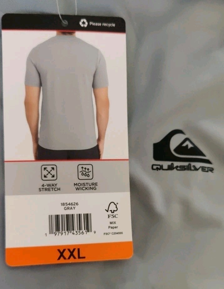 Quicksilver Quick Dry Gray Tee T-Shirt gallery