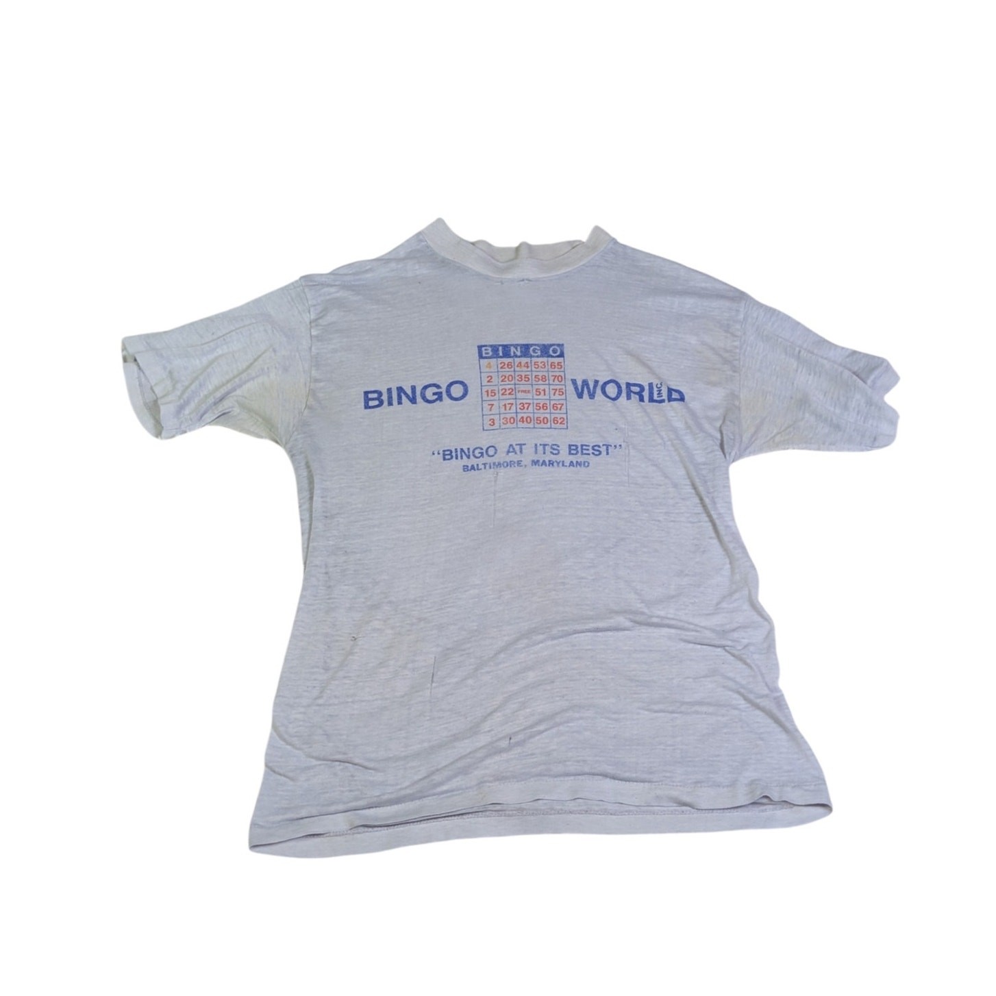 Vintage 80s Bingo World Baltimore MD T Shirt Large Single Stitch USA