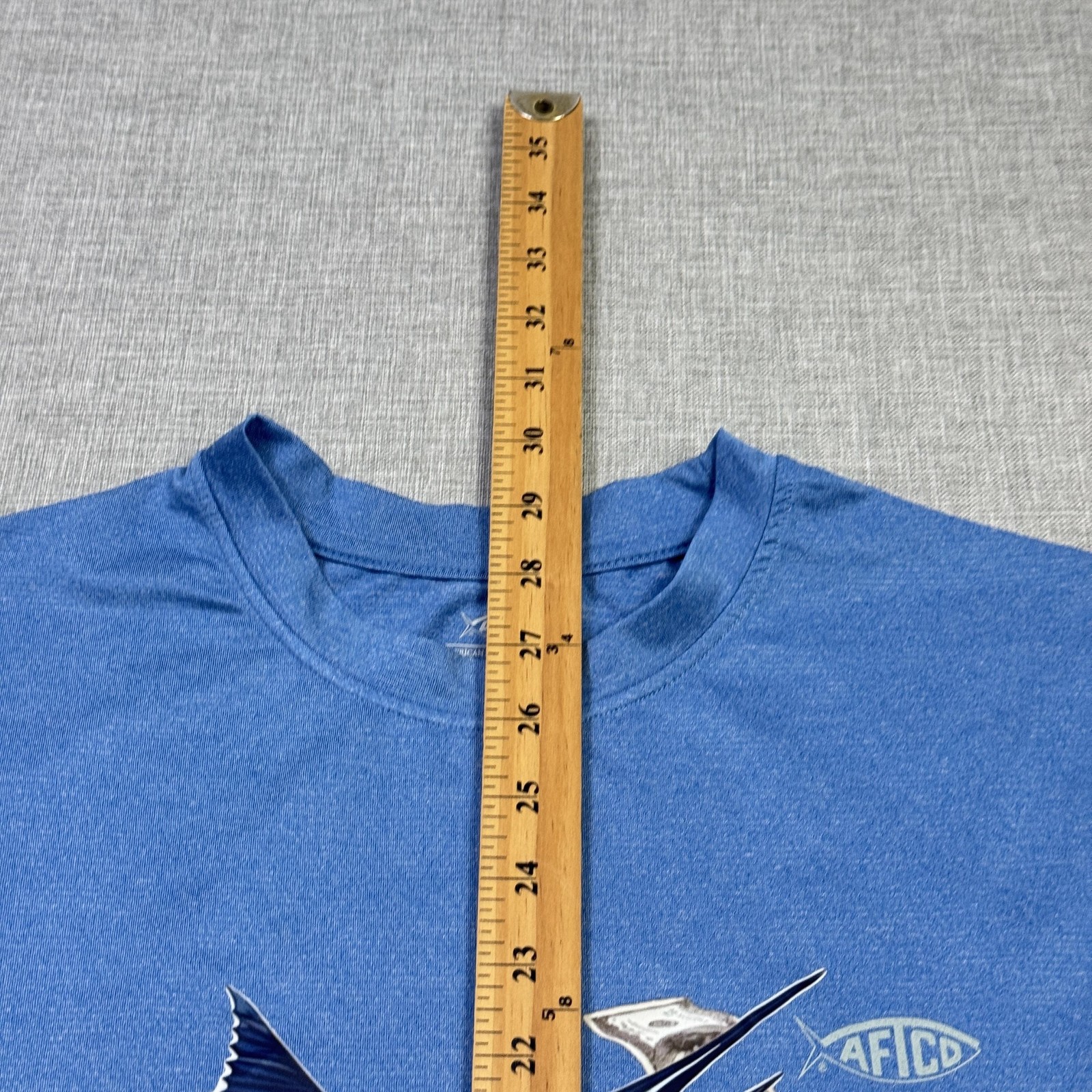 AFTCO Shirt Mens Medium Blue Bills Galore Fishing Team Graphic Moisture Wicking gallery