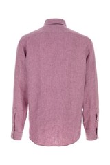 ZEGNA Pink Tyrian Linen Button Front Shirt New & Authentic