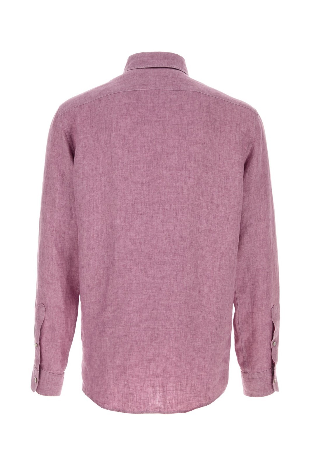 ZEGNA Pink Tyrian Linen Button Front Shirt New & Authentic gallery