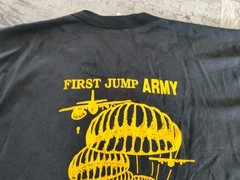 Vintage Army First Jump Second Jump College Military T-Shirt Single Stitch Sz L