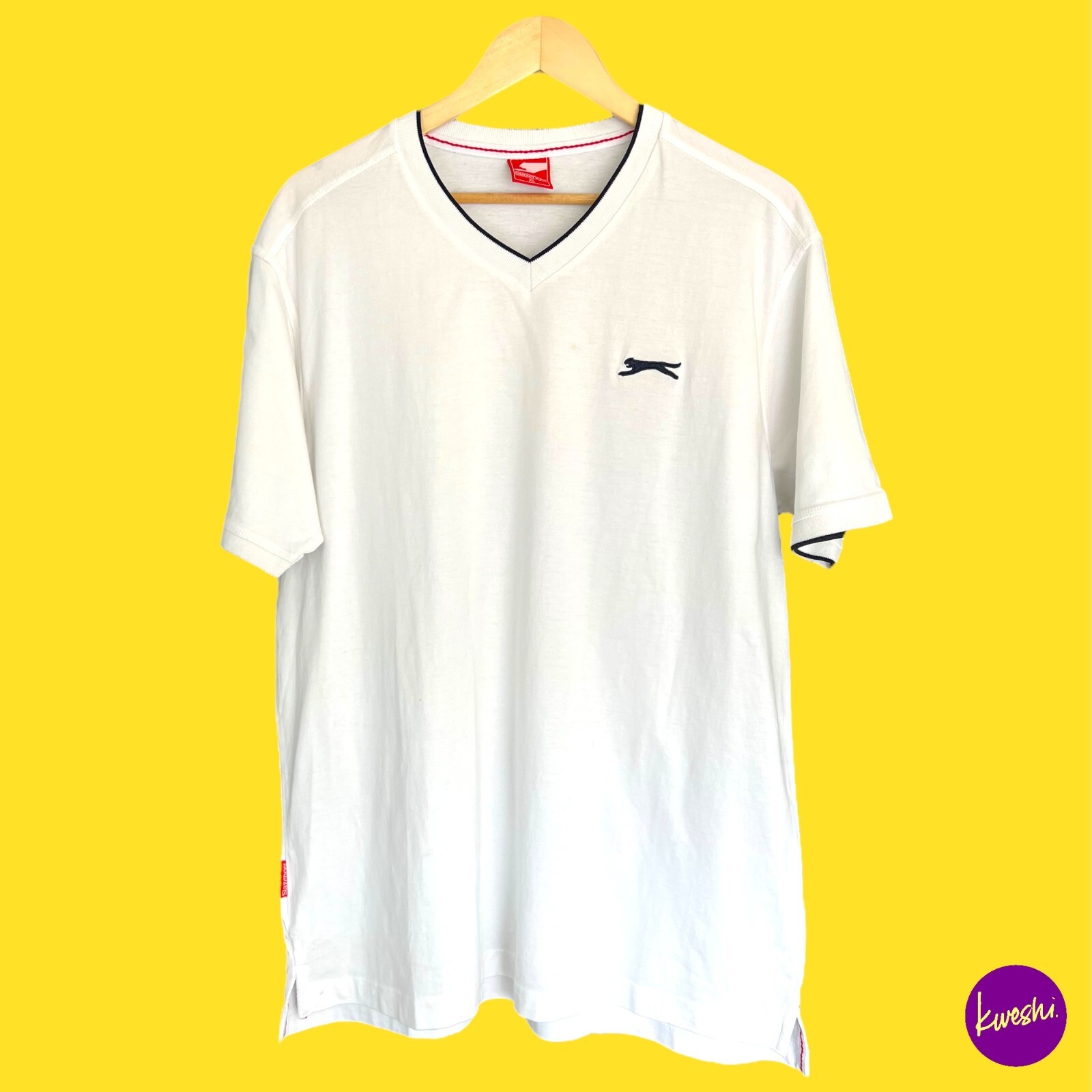 SLAZENGER Men's Essential T-Shirt, 100% Cotton, Crew Neck, White, UK XL gallery