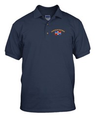 DOMINICAN REPUBLIC FLAG Embroidery Embroidered Golf Polo Shirt