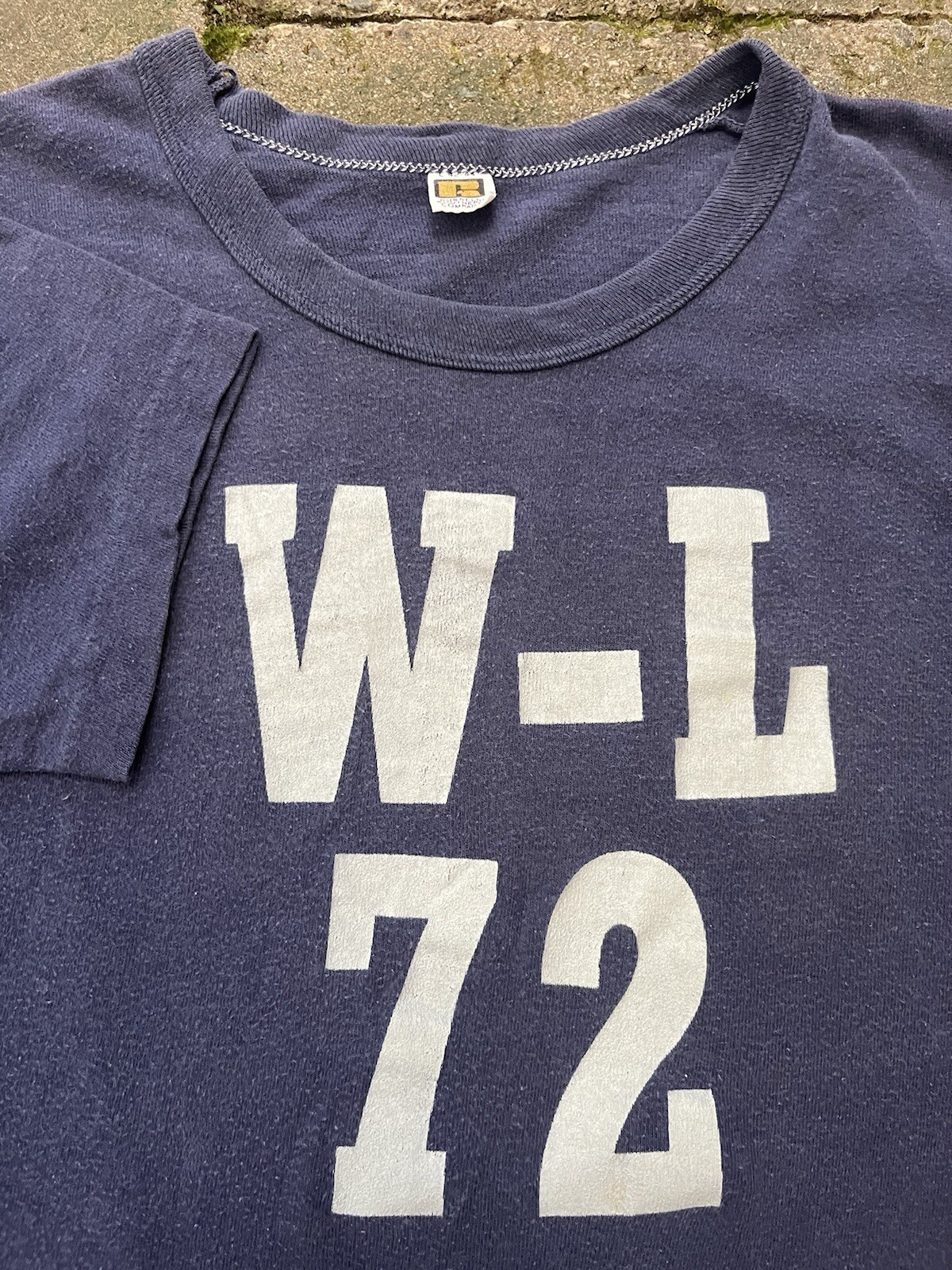 Vintage 1960s Russell Southern Co Cotton Tshirt L “W-L 72” Blue see Measurement gallery