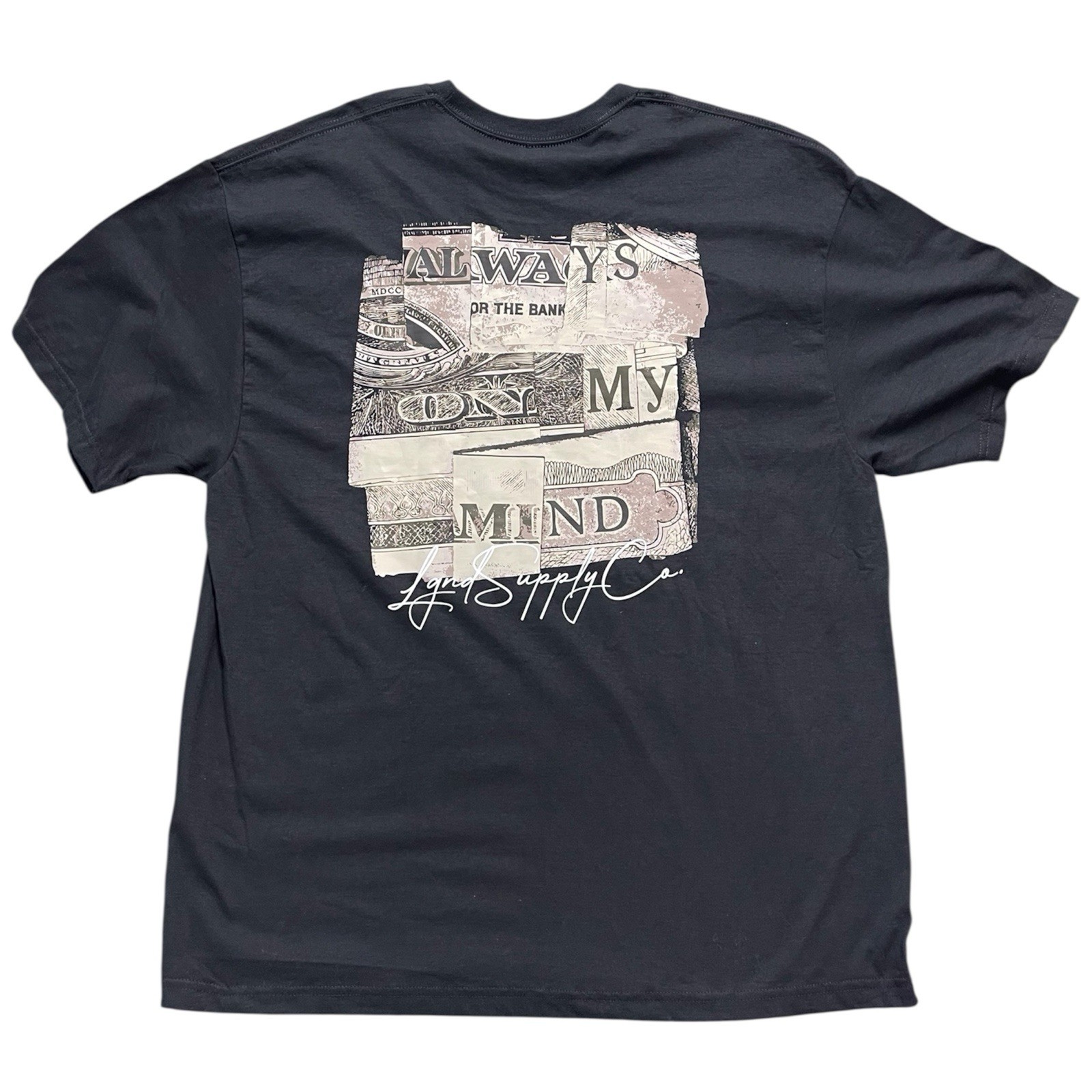 LGND Supply Co Money Graphic T-Shirt Black Double-Sided Size 2XL NEW Back Hit gallery