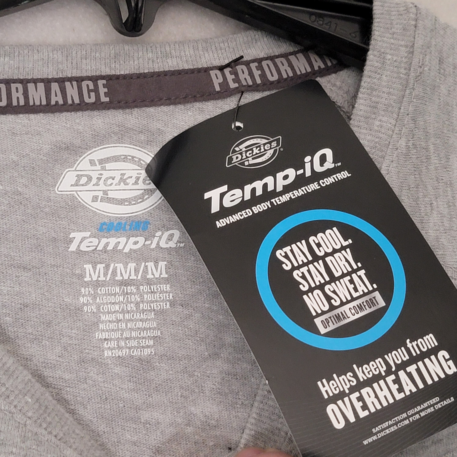 DICKIES FAST DRY Shirt MENS MEDIUM GRAY OUTDOOR WORK WEAR Cooling POCKET TEE NWT gallery
