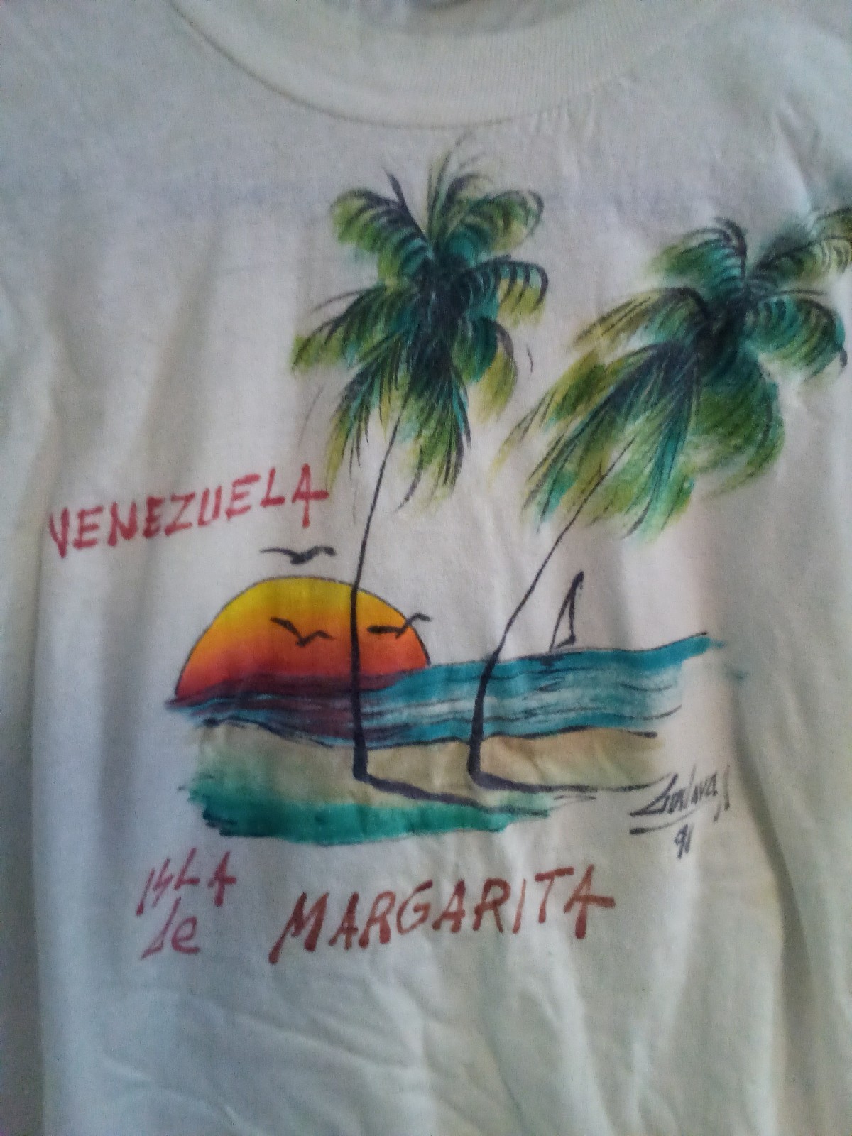 VENEZUELA VINTAGE RARE TSHIRT HANDPAINTED gallery