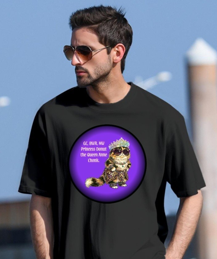 Princess Donut from DCC Cotton T-Shirt, 4XL, Black, w full title