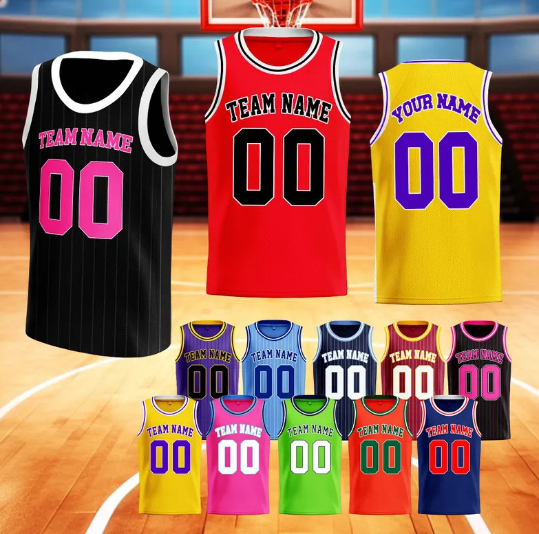 Custom Basketball Jersey Printed Personalized Name Number Logo Replica Team