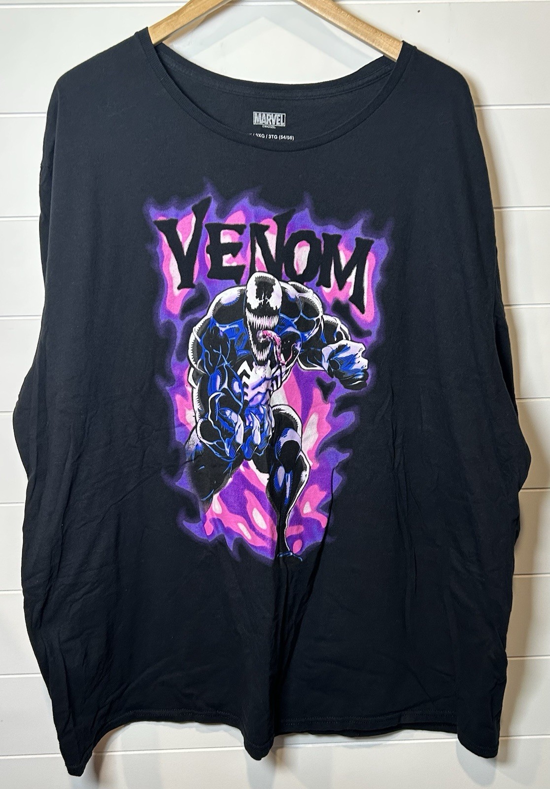 Marvel Shirt Mens 3X 54/56 Black Short Sleeve Venom Comics Vintage Style Cotton gallery