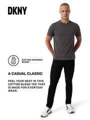 DKNY Soft Cotton T-Shirt for Men – Plain Casual & Dress Crew Neck Tee,