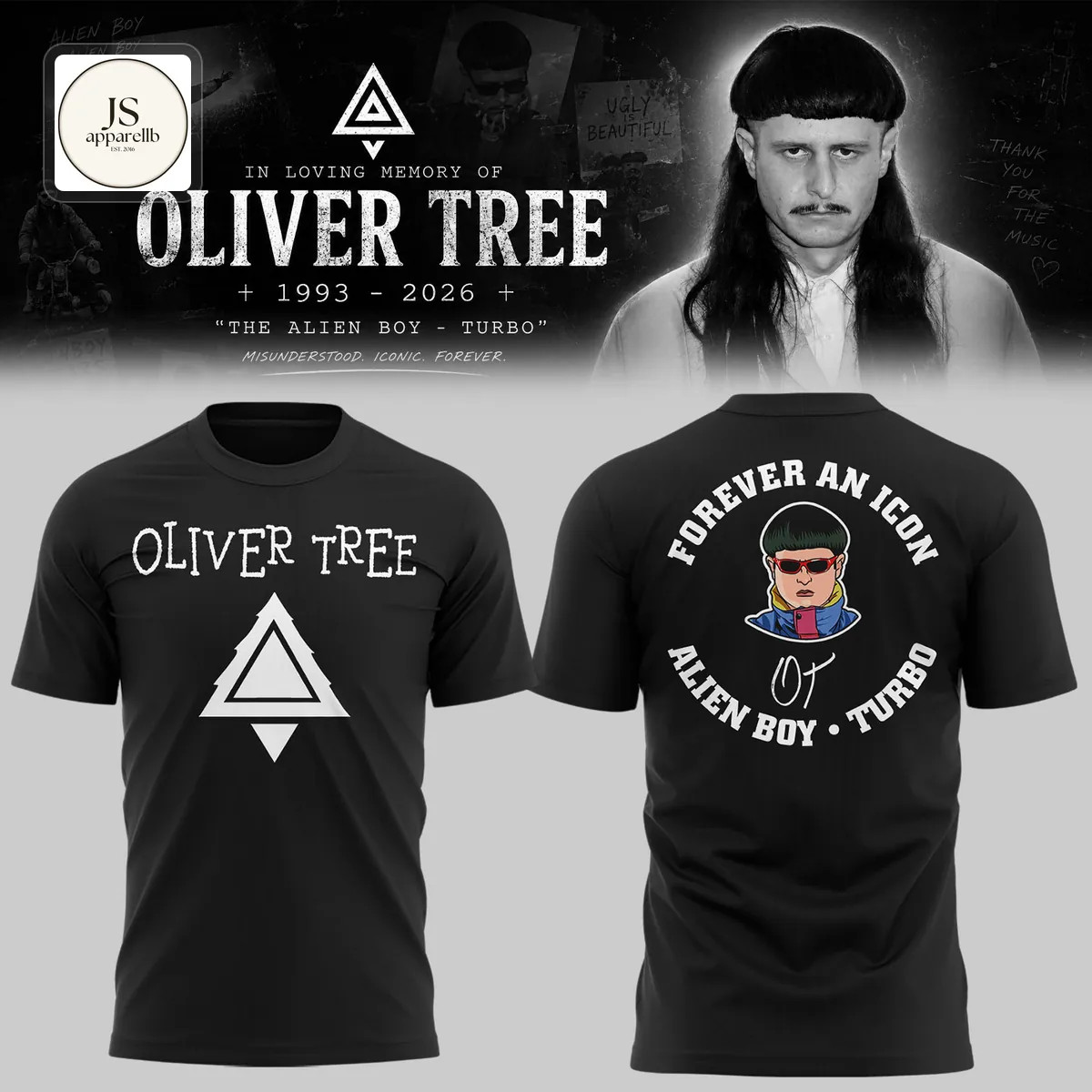 2 sides black Shirt Oliver Tree forever an T-shirt graphic tee VDF160 gallery