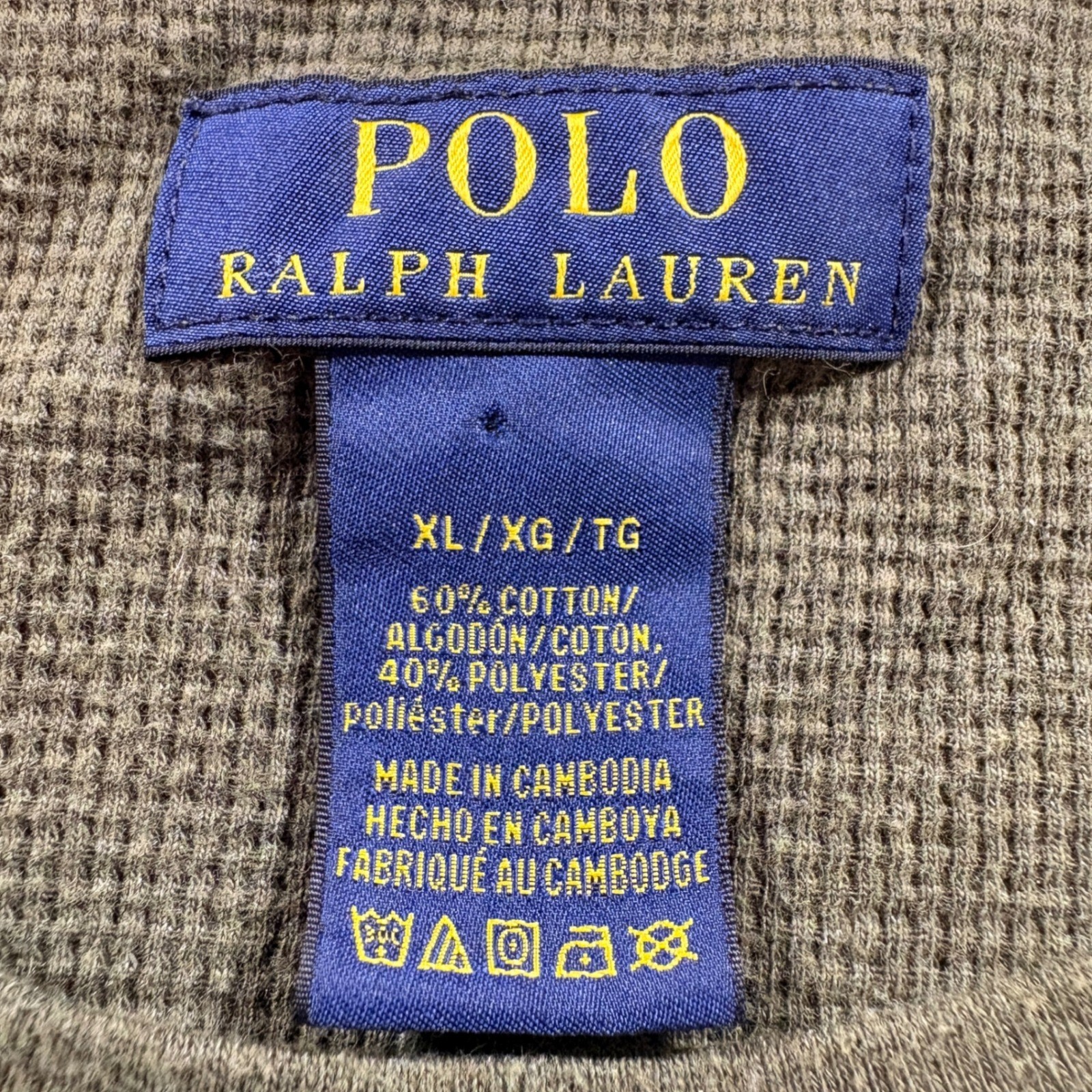 Polo Ralph Lauren Waffle Knit Thermal Shirt Mens XL Olive Green Long Sleeve Top gallery