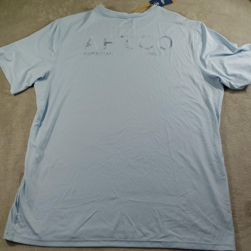 AFTCO Shirt Mens XL Blue Samurai 2 SS UPF 50 Tagless Performance Fishing Tee gallery