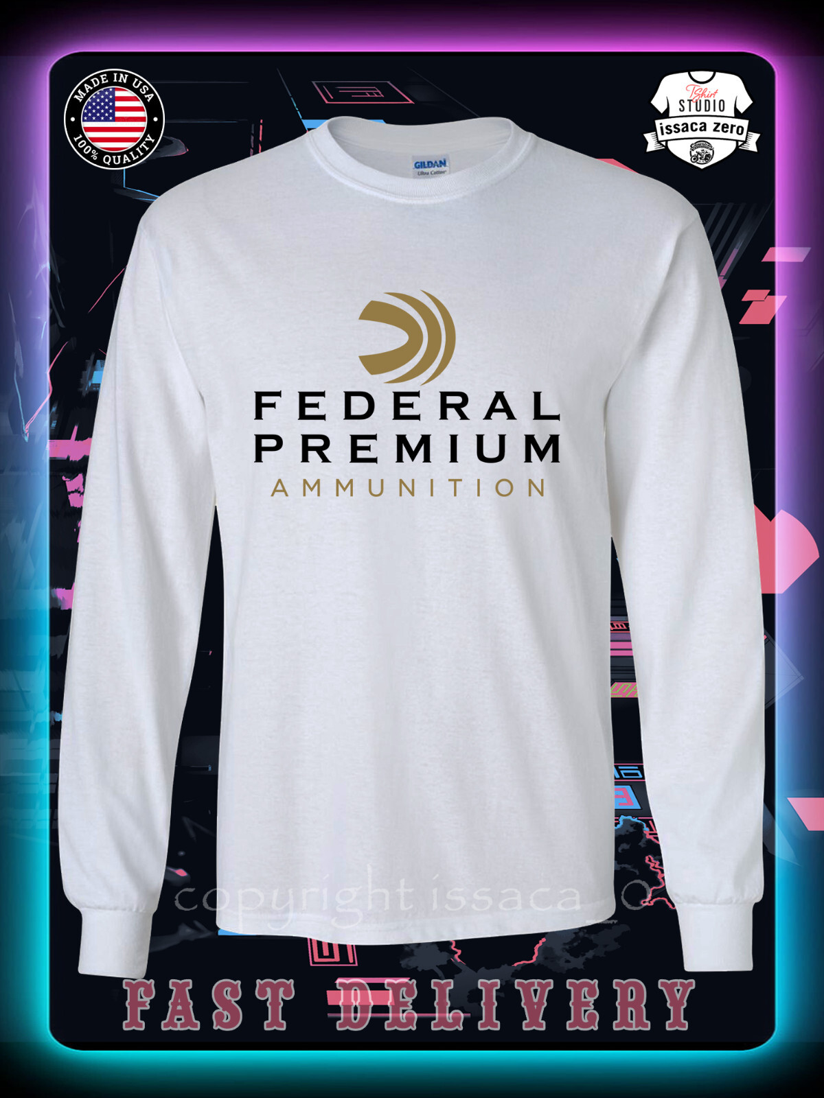 New Federal Premium Ammunition Logo Men's Long Sleeve American issaca T-Shirt gallery