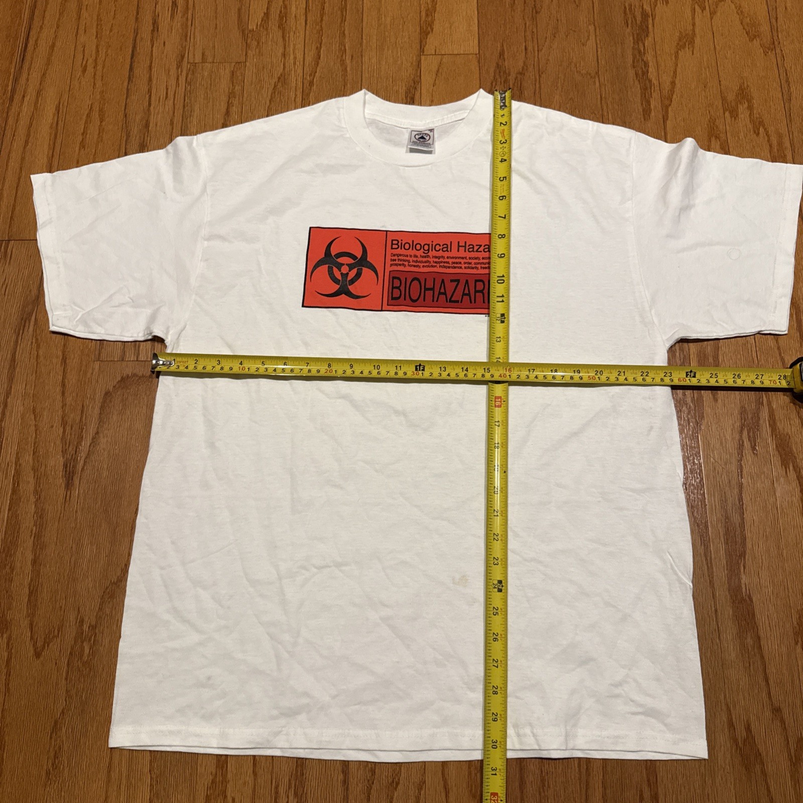 Vintage Biohazard Shirt Mens XL 2002 Graphic Delta Pro Weight White Graphic gallery