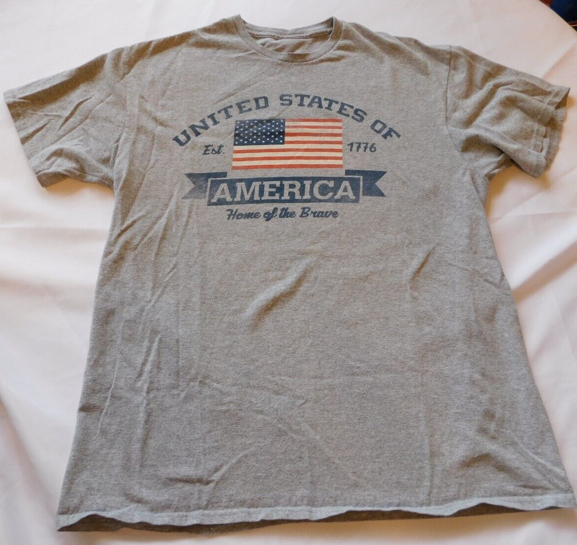 Unbranded Men’s Short Sleeve T Shirt Size See Measurements USA Grey Heather
