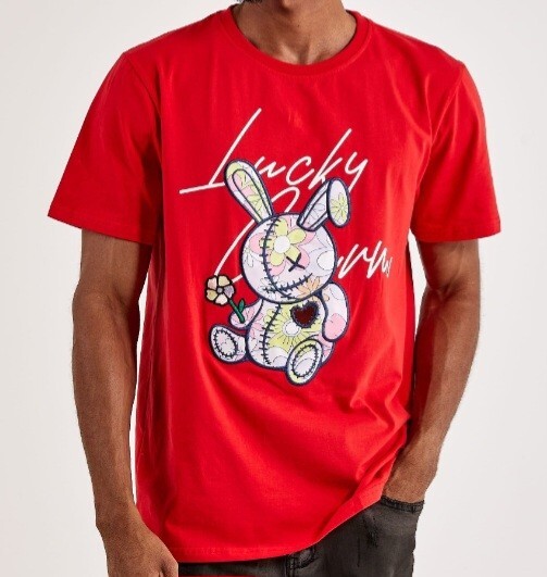 BKYS Lucky Charm Flower Pattern Men's Red T-Shirts New gallery