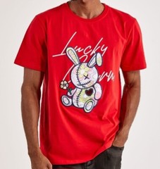BKYS Lucky Charm Flower Pattern Men’s Red T-Shirts New