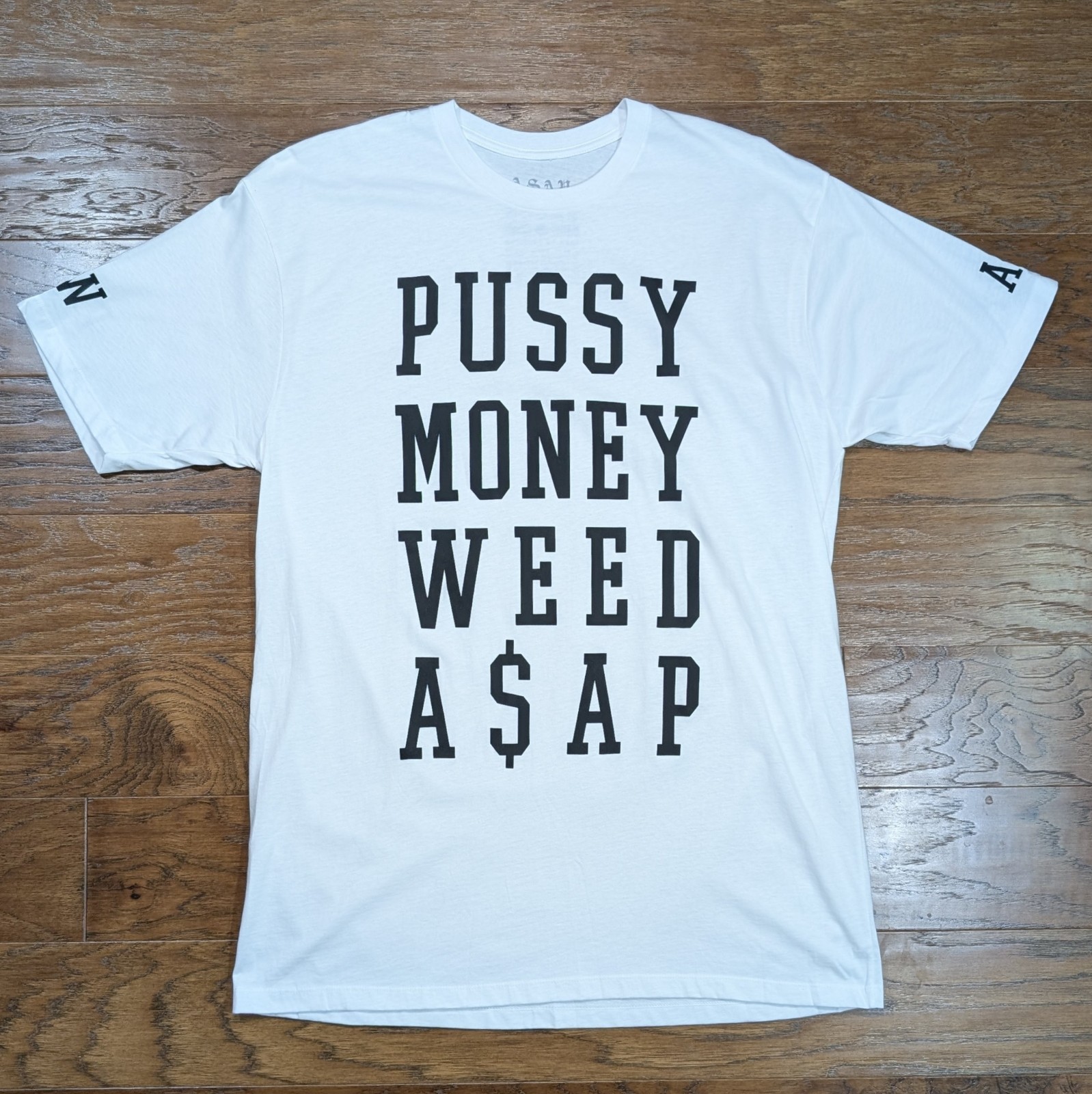 New A$AP Rocky Official Pussy Money Weed Size X Large Rap Tee 22x31 Rare gallery