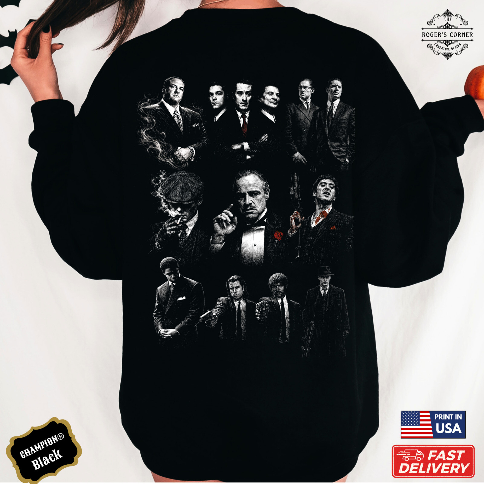 Gangster Legends mix Tee | Mafia characters inspired | Classic movie 80s 90s fan gallery