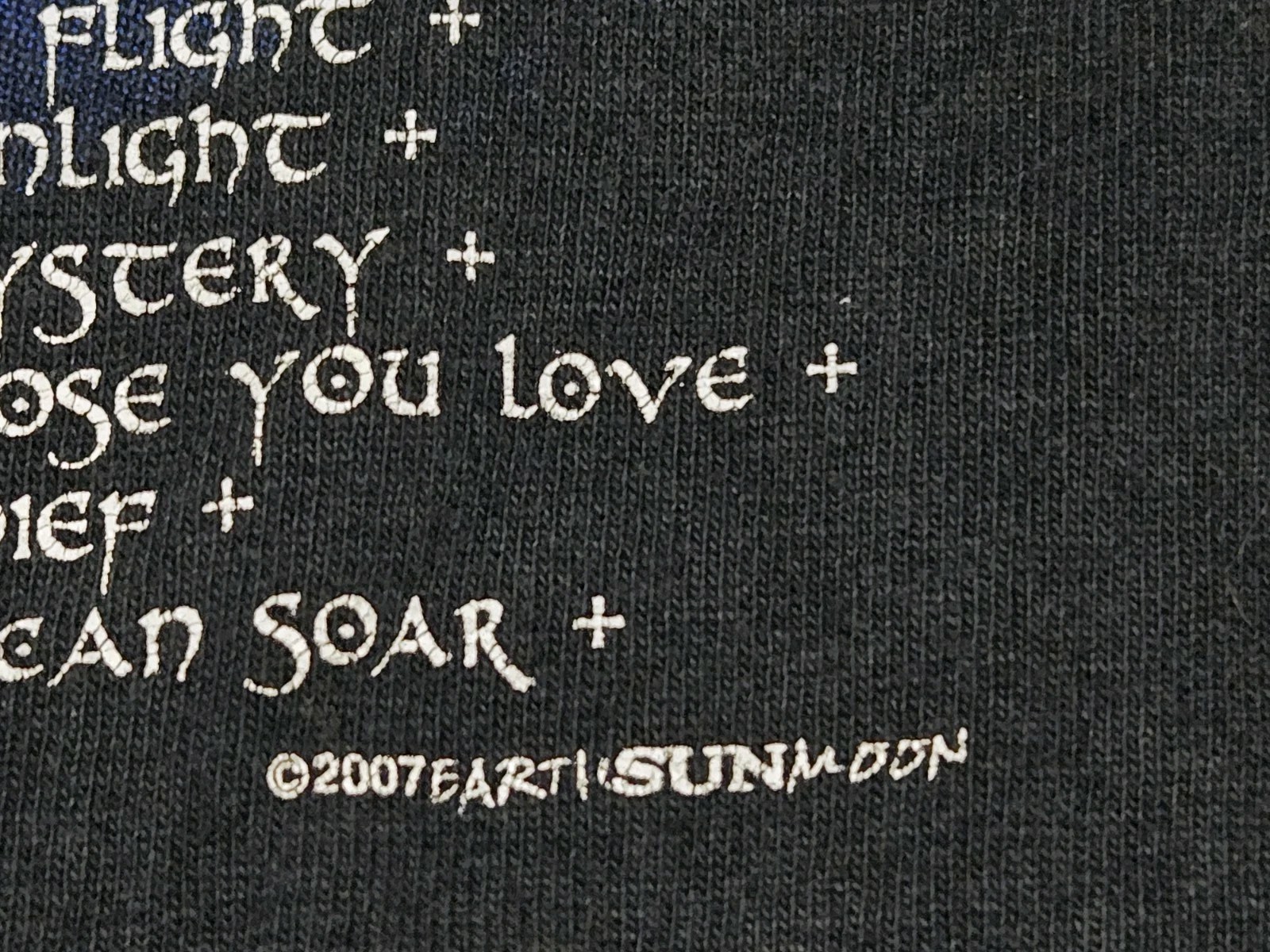 Vtg Fairy Wisdom Shirt 2007 Mens XL Black Blue Fantasy Earth Sun Moon gallery