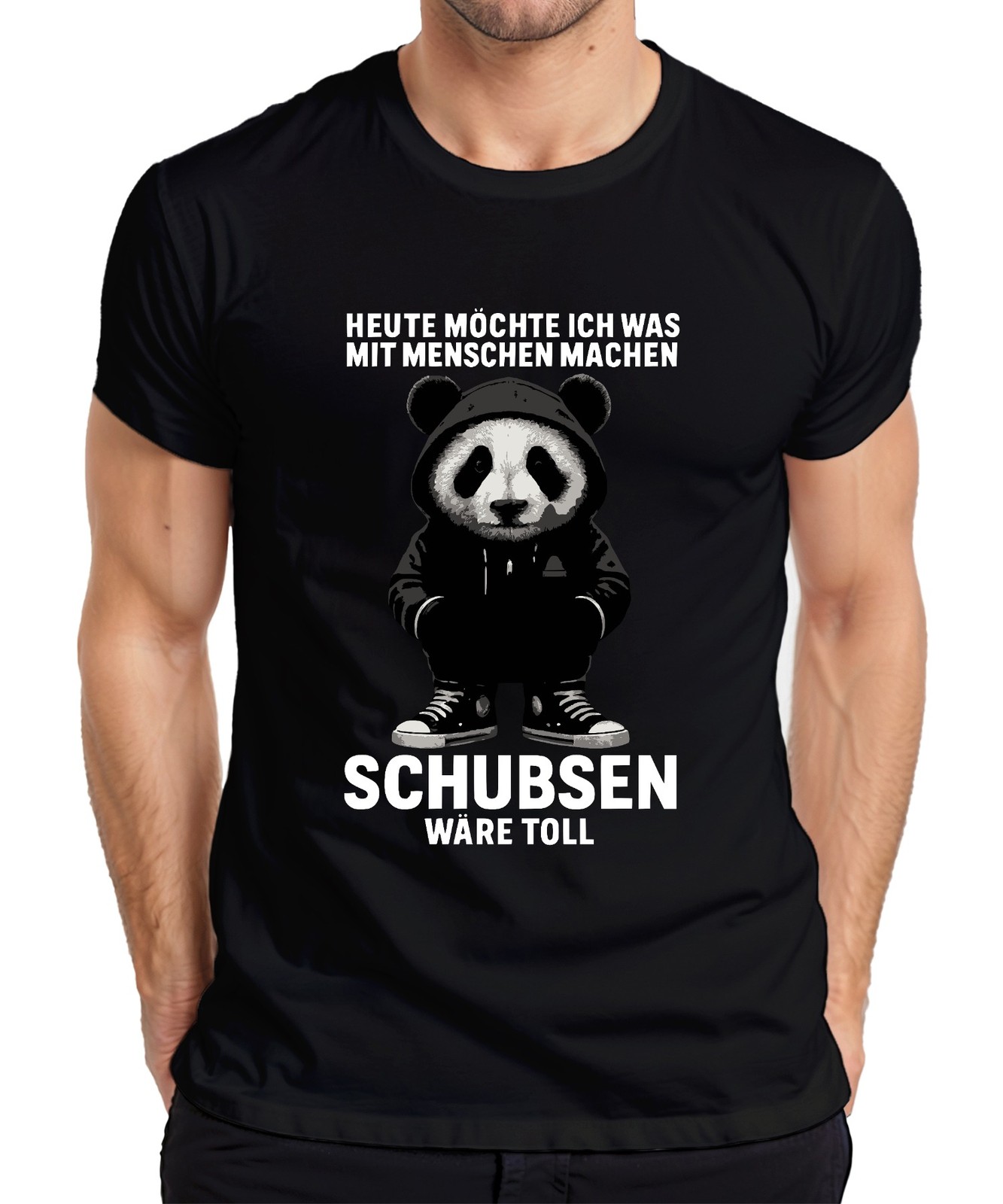 Today I Want To Do Something With People Panda Sarcastic Funny Mens T-Shirt