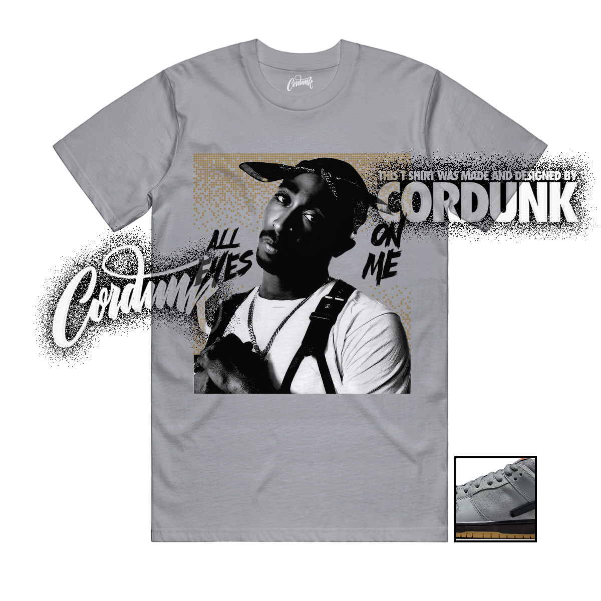 SB Dunk Low Pro Cool Grey Black Dark Gum Brown Orange T Shirt Match TP gallery