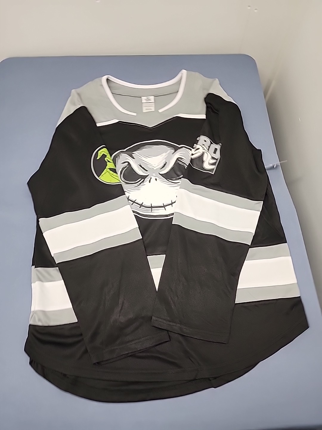 New Jack Skellington Hockey Jersey Disney Embroidered Back Graphic Print Front gallery