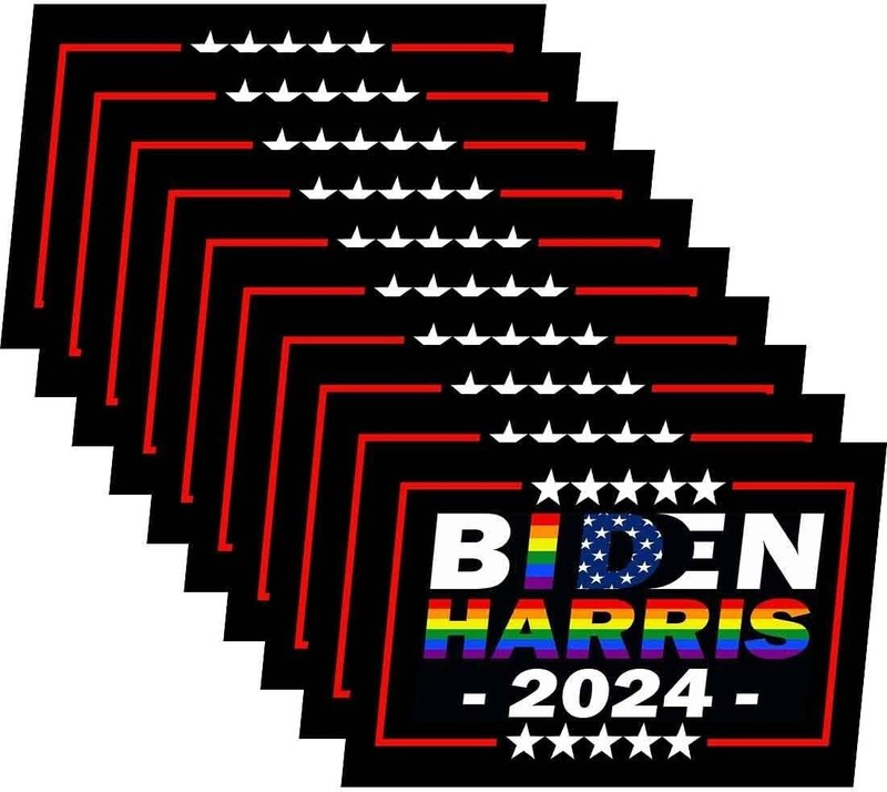 10 Pack Biden Harris 2024 Rainbow Flag Gay Pride LGBT Democrat Stickers Laptop B