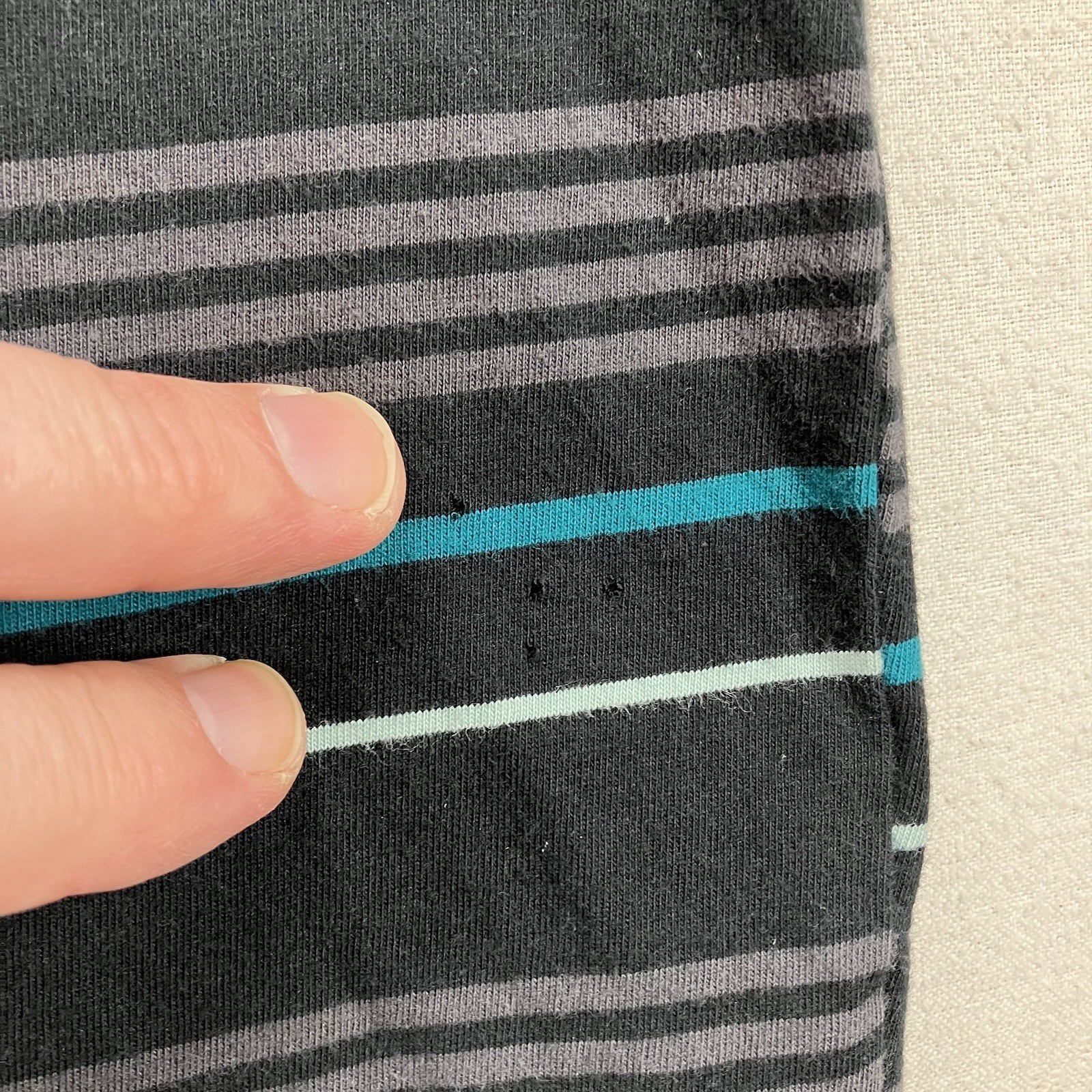 Nike Mens Striped Short Sleeve Ringer T-Shirt Blue Teal Cotton Large FD1358-451 gallery