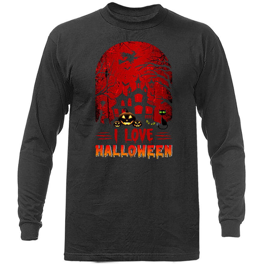 Halloween Costume Spooky Witches Pumpkin Ghost Graphic Long Sleeve