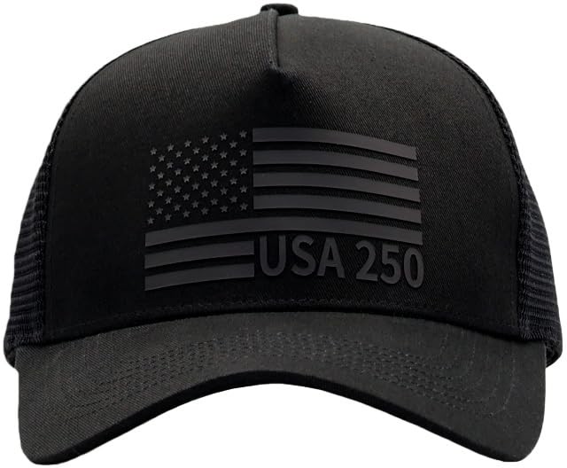 USA 250th Anniversary Black Flag Trucker Hat for Men Women - US Army Veterans... gallery
