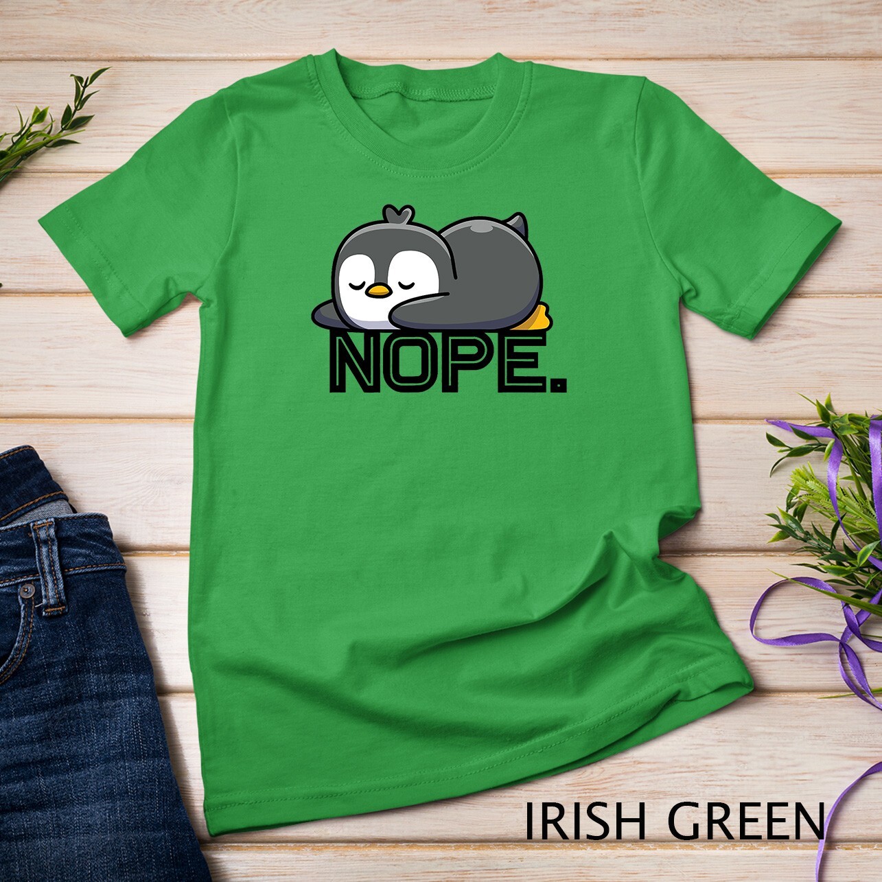 Nope Not Today Lazy Penguin Lazy Animal Lover Cute Gift T-Shirt Unisex T-shirt gallery