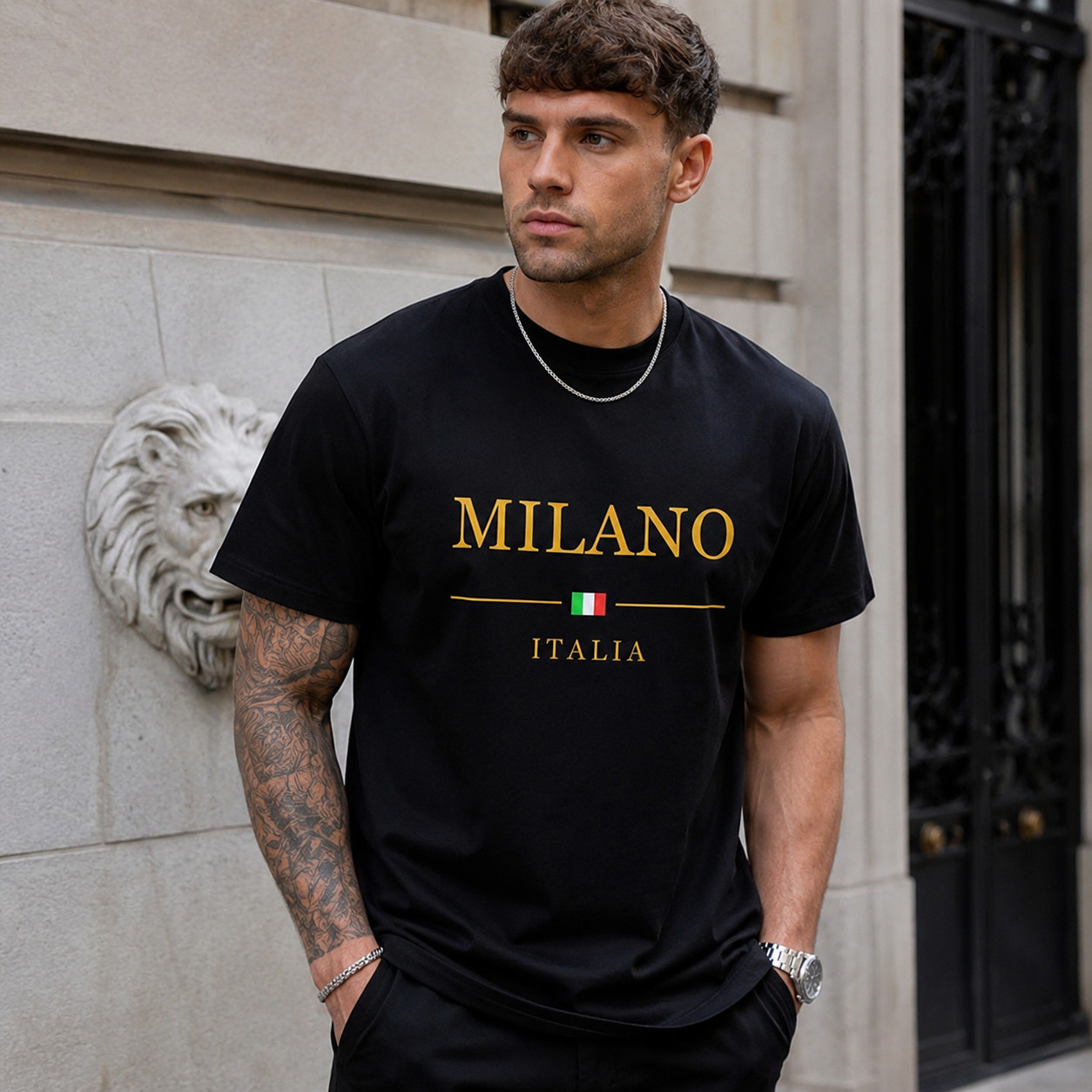 Milano Italy T-Shirt Minimalist Milan Travel City Graphic Tee Unisex Streetwear gallery