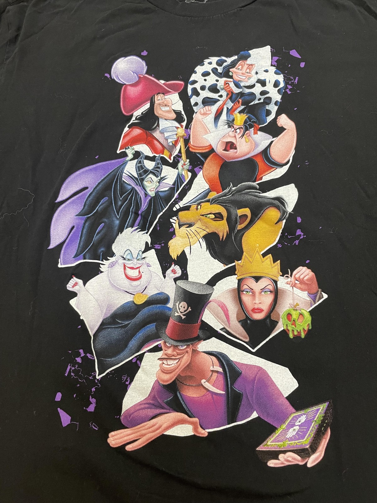 Disney T-Shirt Mens Large Black Short Sleeve Villains Graphic Crew Neck Tee gallery