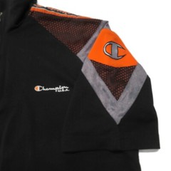 Champion 1/4 Zip Pullover Shirt Mens Large Short Sleeve Black Windbreaker Golf