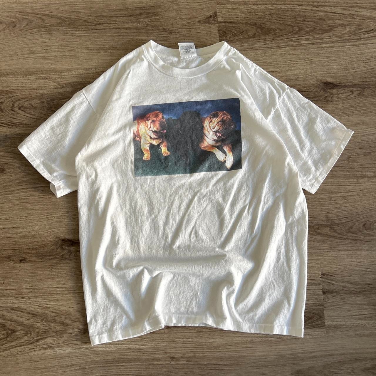 Vintage 90s Shar Pei Dog Box Graphic Nature Art Tee XL Single Stitch gallery