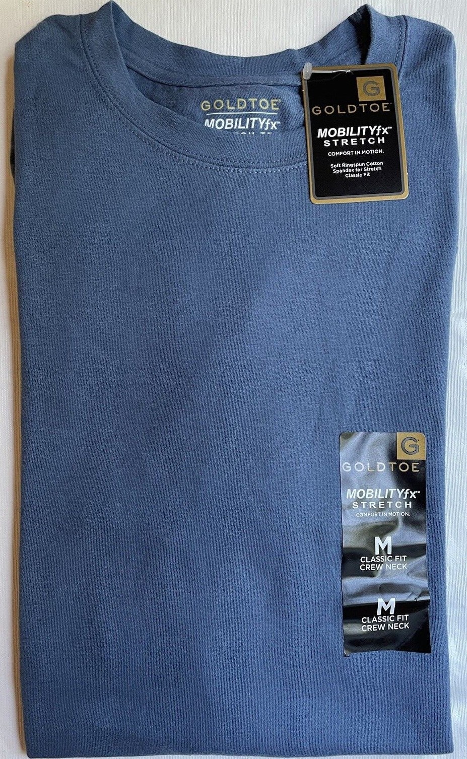 GoldToe Mens Mobility FX Stretch Short Sleeve Cotton T Shirt TEE Rare Size M NWT gallery