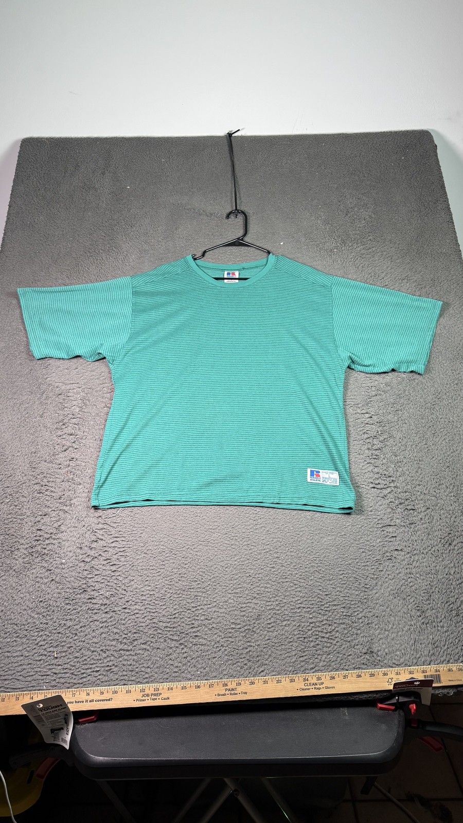 Vintage Russell Athletic Shirt Mens Large Striped Made USA Baseball 90s Tee
